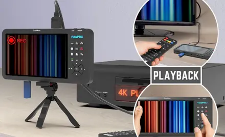Press one button to record your video. Easy to use. Playback instantly.