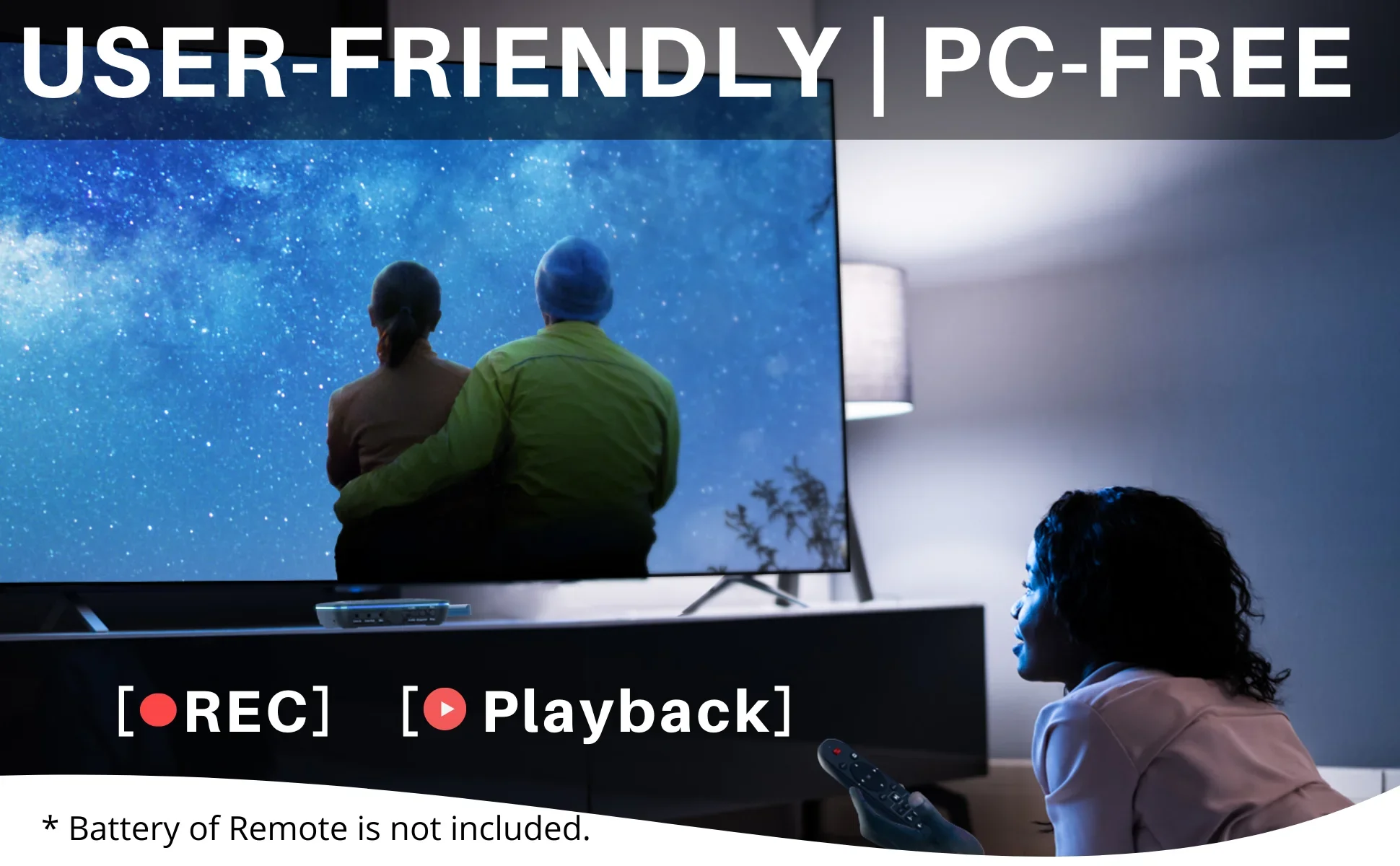 Record and Playback 4K Ultra-HD with One Press. No PC required.